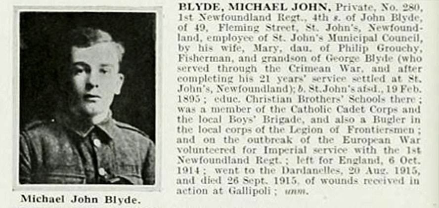 Obituary of Michael John Blyde. Gallipoli – A WWI Tragedy Revisited