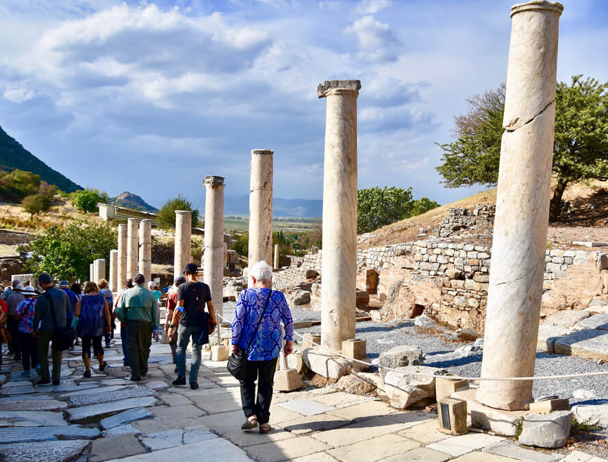 Our Group Heading Down Curates Street. Ephesus – Visiting Turkey's Most Impressive Ruins.