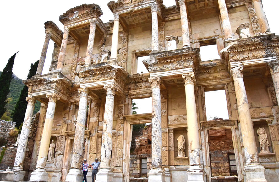 At the Library of Celsus. Ephesus – Visiting Turkey's Most Impressive Ruins.