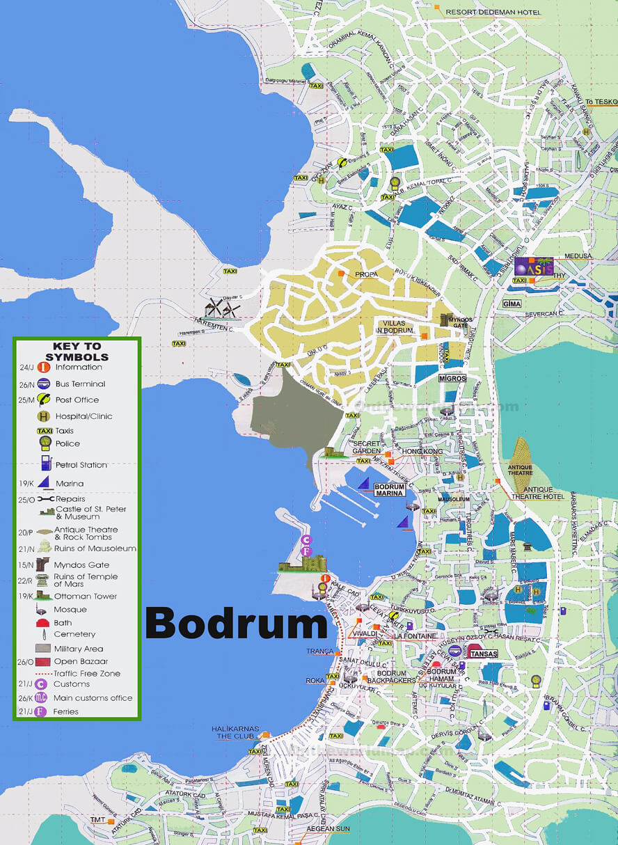 Map of Bodrum. Bodrum.