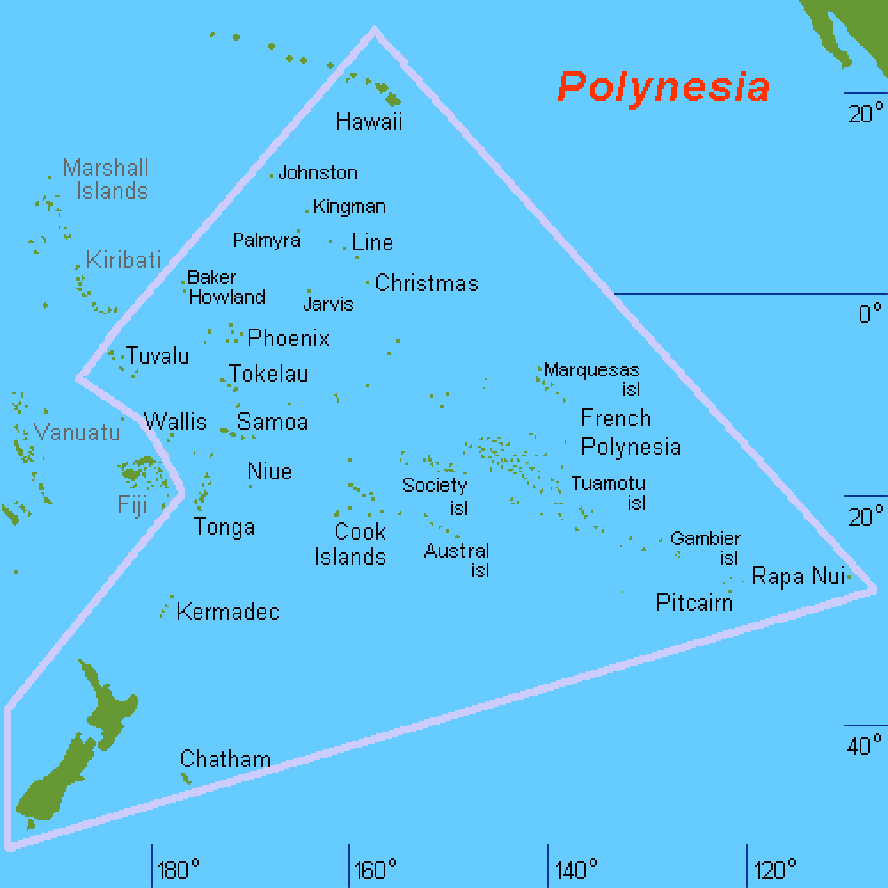 Map of French Polynesia. French Polynesia.