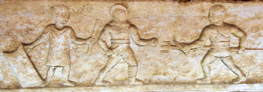 Gladiator Frieze. The Ephesus Museum, Selcuk, Turkey.