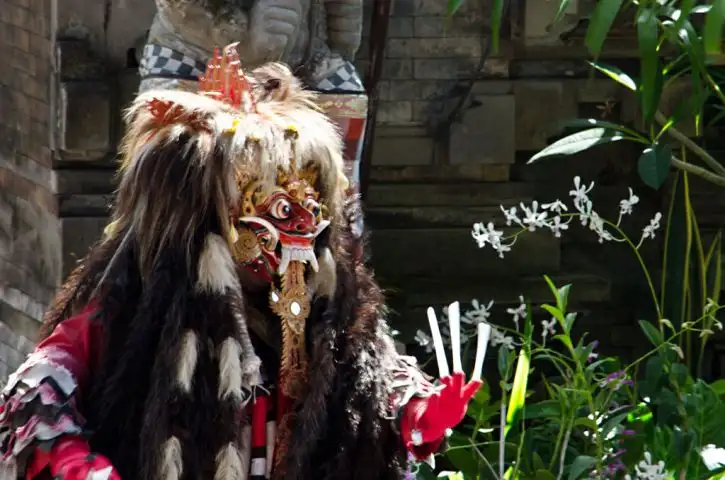 Rangda, a Balinese mythological creature, that symbolizes evil and is nemesis of Barong | Location: Denpasar,  Indonesia