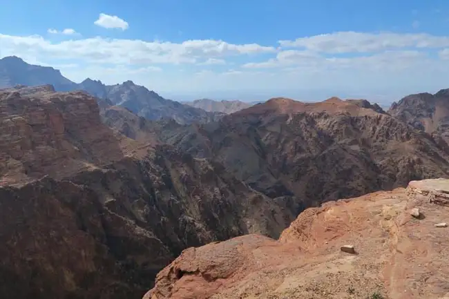 Stunning vista above the Monastery at Petra | Location: Petra,  Jordan