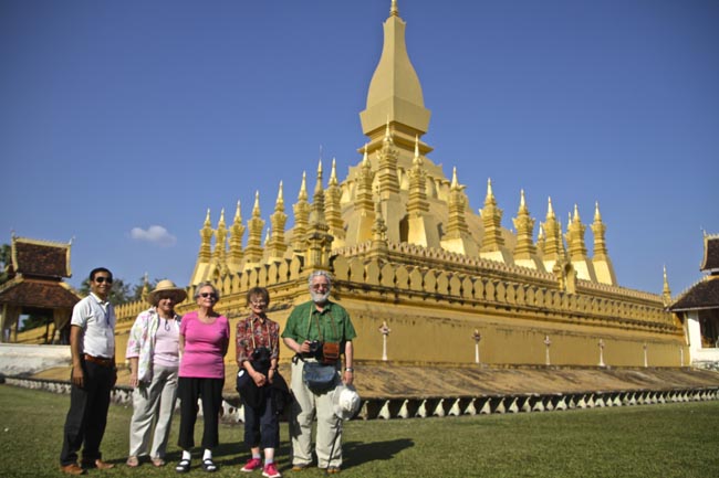 Tour Group in Front of Pha That Luang | Location: Viangchan,  Laos