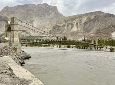 Suspension Bridge on the Way to Khapulu on the Shyok River | Location: Hunza,  Pakistan