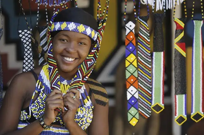 Ndebele girl in traditional dress | Location: South Africa