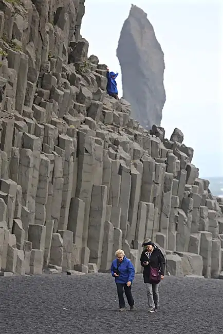 Reynisdrangar are basalt sea stacks situated under the mountain Reynisfjall | Location: Vik,  Iceland